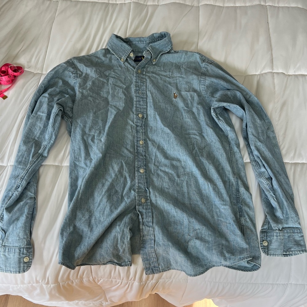 Men's Denim Colored Polo by Ralph Lauren Shirt